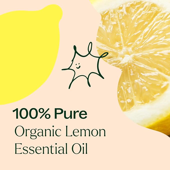 Plant Therapy Organic Lemon Essential Oil 100 mL (3.3 oz), 100% Pure, USDA Certified Organic, Undiluted, Aromatherapy for Cleaning, Skin Care, and Immune Support