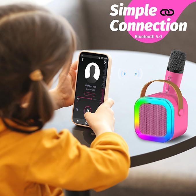 Kids Karaoke Microphone Machine Toy, 4-12 Years Old Girls Christmas Birthday Gift for Girls, Karaoke Toys Gifts for Girls Ages 4, 5, 6, 7, 8, 9, 10, 12 +Year Old Birthday Party. (Red-01)