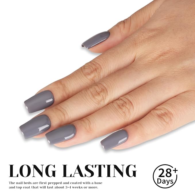 Grey Gel Nail Polish, 0.51 Fl Oz UV/LED Soak Off Neutral Nude Gray Gel Polish kit for Manicure Salon or Nail Art Starter - GP0049
