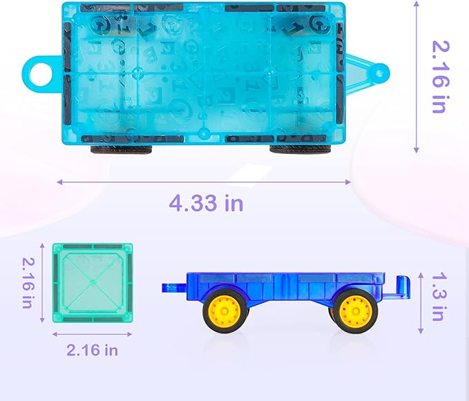 ShowyLive 4 Piece Car Truck Construction Kit Toy Set, Educational and Creative Toy for Boys and Girls Ages 3+