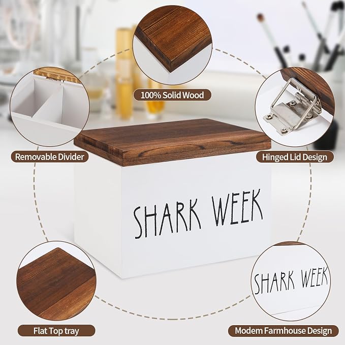 Tampon Holder for Bathroom,Feminine Products Organizer,Shark Week Tampon Storage,Tampon Dispenser,Farmhouse Bathroom Storage Container,Bathroom Accessories Box for Girl Stuff