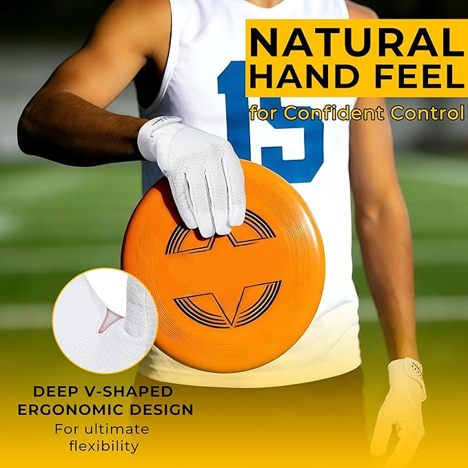 HANDLANDY Ultimate Frisbee Gloves – Flying Disc Gloves for Adults and Youth with Consistent Grip, Lightweight Breathable Fit, Perfect for Throws, Catches, and Disc Sports