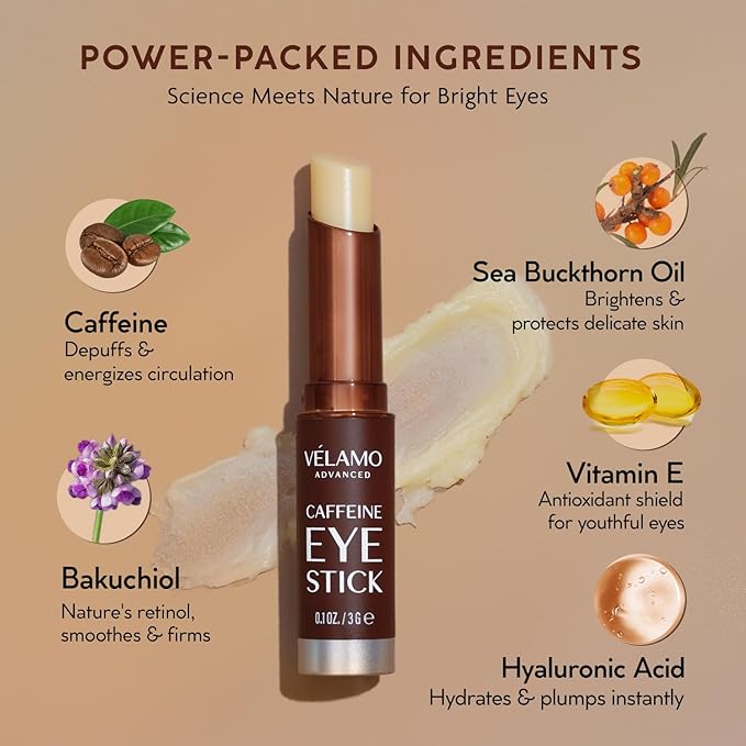 Retinol Caffeine Eye Balm Duo: Korean Under Eye Cream for Dark Circles, Puffiness, Eye Bags, Wrinkles & Fine Lines - 8-IN-1 Formula with Collagen, Niacinamide, Peptides & Hyaluronic Acid 0.45 OZ/13g