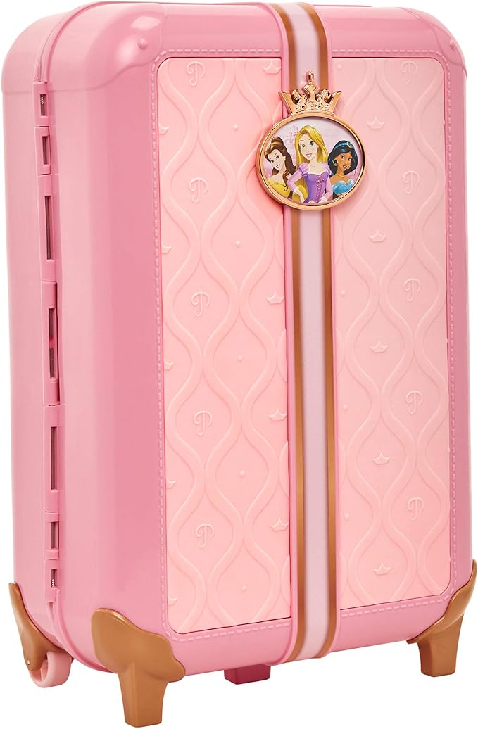 Disney Princess Travel Suitcase Play Set for Girls with Luggage Tag by Style Collection, 17 Pretend Play Accessoriespiece Including Travel Passport! for Ages 3+
