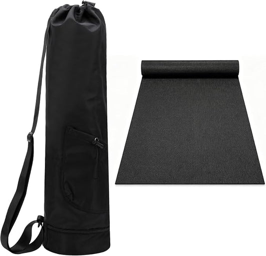 Yoga Mat Bag Compatible with Gaiam, Large Capacity Yoga Mat Carrier with Adjustable Strap, Water Bottle Pocket & Bottom Wet Pocket, Functional Yoga Mat Holder for Women and Men