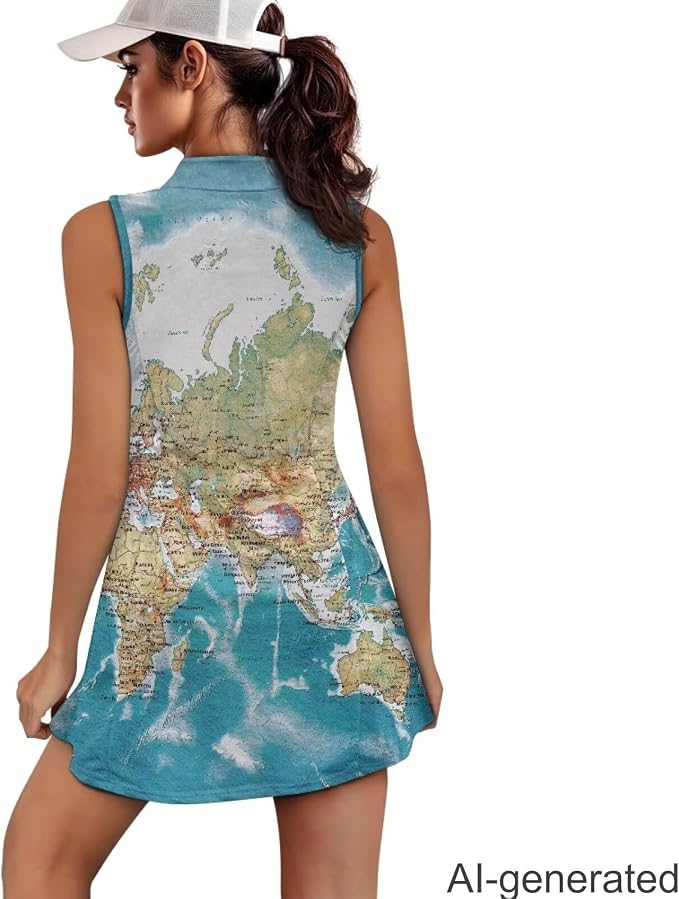 Golf Dress Tennis Dresses for Women with Built in Shorts and Pockets Sleeveless Athletic Dress Workout Dress