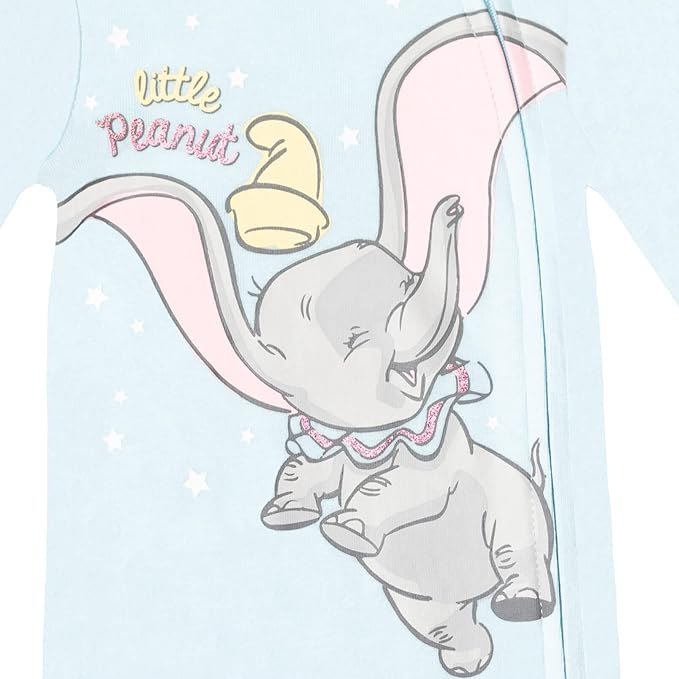 Disney Baby Girls 2 Pack Zip Up Sleep N' Plays Newborn to Infant Sizes (Newborn - 24 Months)