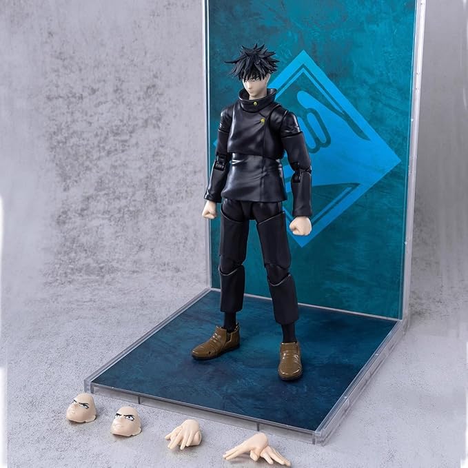 Fushiguro Megumi Action Figure, 18cm Anime JJK Figure Model Statue Movable Figure, Changeable Face Handmade Collectible Desktop Decoration Gifts for Fans