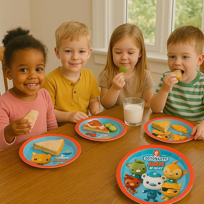 Mighty Mojo Octonauts Party Supplies: Set of 20 Colorful 9-Inch Paper Plates - Perfect for Birthday Celebrations, Kids' Events, Ocean-Themed Parties, Disposable Tableware