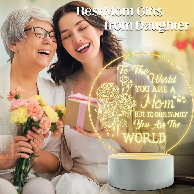 Mother's Gift - Best Mom Birthday Gifts from Daughter & Son, Night Light Room Decoration
