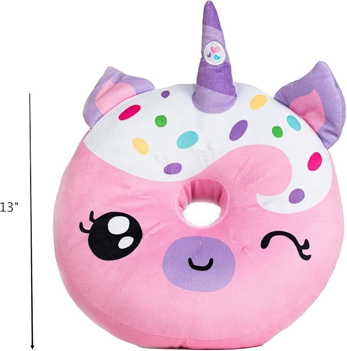 Light Up Pillow for Kids, Plush Led Night Light for Boys and Girls, Oeko TEX Certified, Toddler’s Light Up Sleeping Toy, Unicorn Donut, Pink