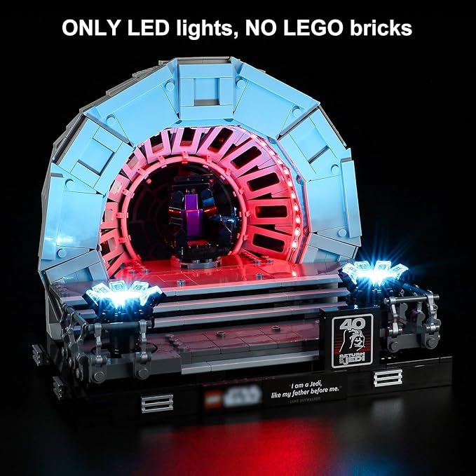 Vaodest Light for Lego 75352 Star Wars Emperor's Throne Room Diorama Set,Design and Configuration Compatible with Model 75352(Light Only, Not Building Block Kit)