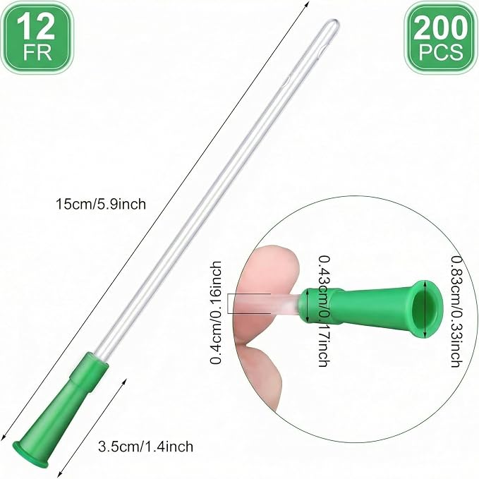 Nuanchu PVC Replacement Tubings Supplies Tubes Kit Clear Replacements Hose with Flexible Rounded End for Smooth Insert(12 FR,200 Pieces)