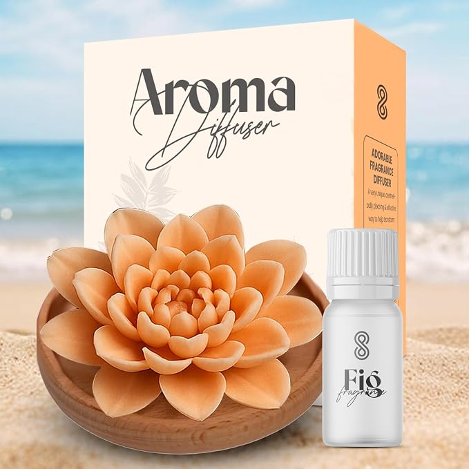 HOME ARCHIVE Aroma Diffuser with Aromatherapy Fragrant Oil Diffusers for Home Room Decor Fig Fragrance (Peony Flower (Orange))