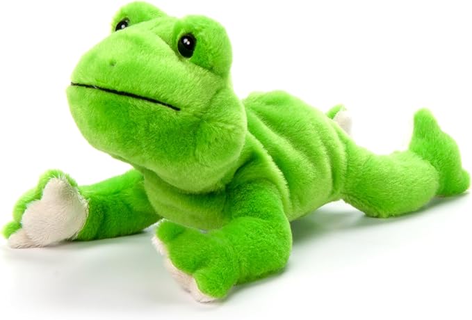 The Petting Zoo Frog Stuffed Animal Plushie, Gifts for Kids, Scoopz Wildlife Animals, Green Frog Plush Toy, 8 inches