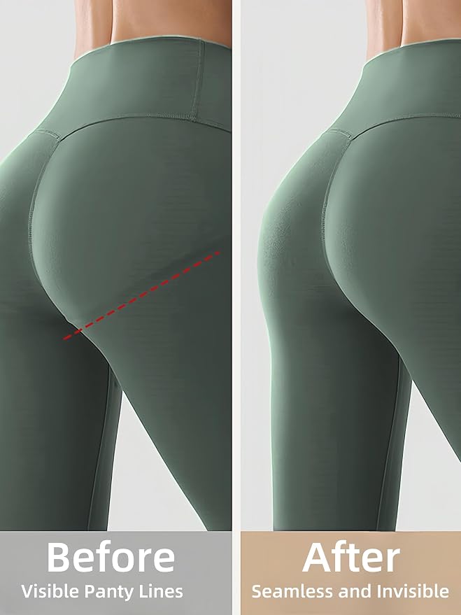 Seamless Anti Embarrassment Workout Underwear | No-Show Invisible Thongs, Smooth Contour Proof Intimates, Cameltoe Concealer Clothing Layer