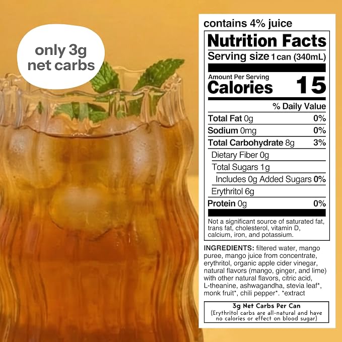 Moment Adaptogen Drink (Shark Tank) - Non Carbonated Botanical Tea - Calm, Clarity & Relaxation with L-Theanine & Ashwagandha - Non Alcoholic Drinks - 0 Sugar 0 Caffeine - 12 Pack 11.5 fl oz