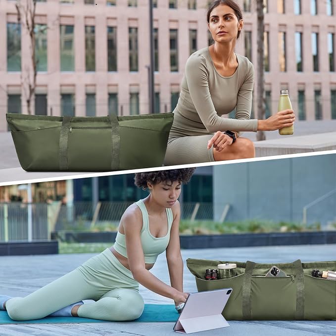 sportsnew Large Yoga Mat Bag with Shoes Compartment and Wet Pocket Ladies Pilates Gym Tote Bag with Yoga Mat Holder Strap for Women Men Workout Carrier Stuff Accessories