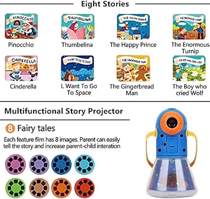 Kids Multifunctional Story Projector, Night Lights Projector Storybook Toy, Educational Toys Gifts for 3-12 Year Old Boys/Girls