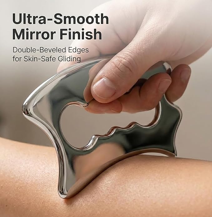 Muscle Scraper Tool Stainless Steel, Gua sha Tool Set for Full Body, Metal Myofascial Release Tool, Scraping Tool Physical Therapy Equipment, Deep Tissue Massager Fascia Scraper (D Scrapper)