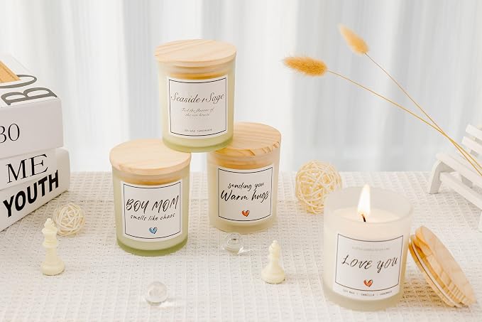 Seaside & Sage Candle, Summer Sea Breeze Scented Candle, Aromatherapy Gifts for Women, Feel The Flavour of Sea Breeze, Natural Soy Wax & Natural Essential Oils
