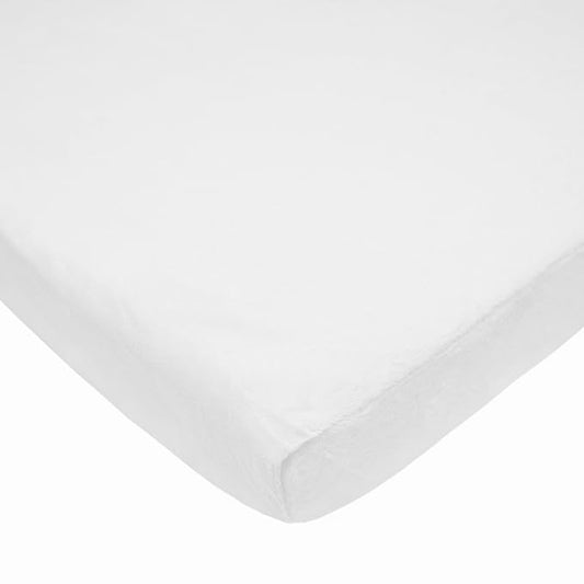 American Baby Company Heavenly Soft Chenille Fitted Pack N Play Playard Sheet 27" x 39", Warm and Cozy Chenille Pack and Play Sheet, White, for Boys and Girls, Fits Most Mini Crib Mattresses