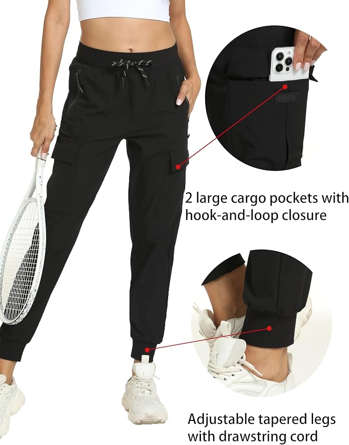 Women's Joggers Cargo Pants Lightweight Quick Dry Hiking Running Pants for Athletic Casual & Outdoor