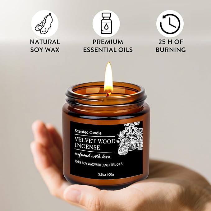 Candles for Men, 6 Pack Scented Candles for Home, Natural Aromatherapy Soy Candles Set, Long Burning Candles Gifts for Women Christmas Fathers Day, Husband, Him, Dad, Birthday