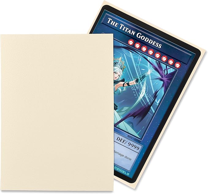 TitanShield (150 Sleeve) Colored Small Japanese Sized Trading Card Sleeves Deck Protector for Yu-Gi-Oh, Cardfight!! Vanguard & More (Ivory)