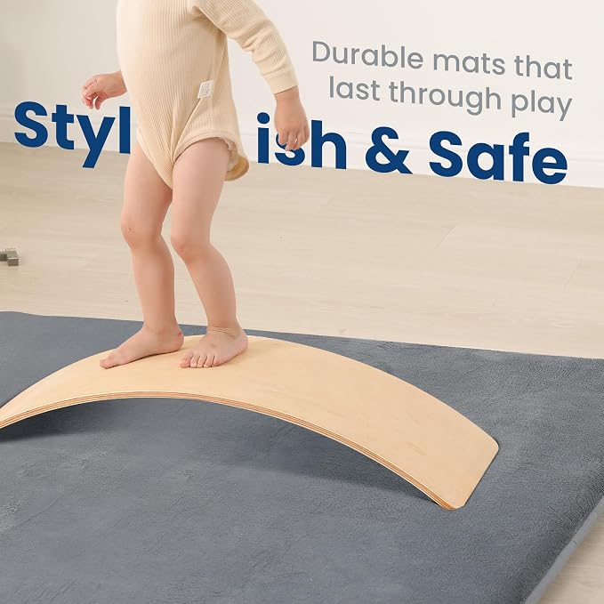 Extra Large 79"×158" Baby Play Mat for Floor,1.3" Thick Elasti Foam Playroom Mat for Toddler,Infant,Kids,Ultra Soft Velvet Classroom Rug,Non Slip Backing Safe for Crawling&Tummy Time（Dark Grey）