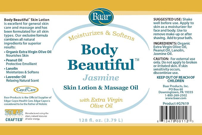 Body Beautiful Jasmine Massage Oil and Skin Lotion, Gallon