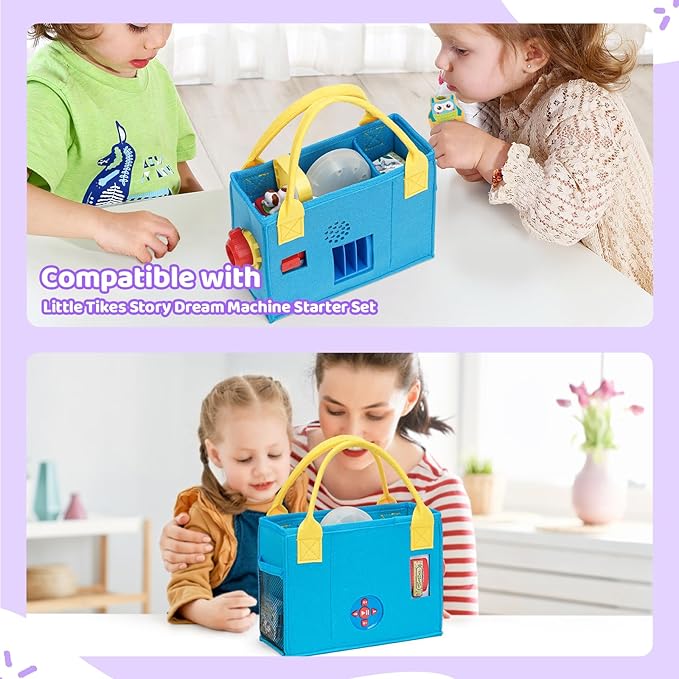 Carrying Case for Little Tikes Story Dream Machine Starter Set – Portable Felt Toy Storage Bag with Handle for Kids