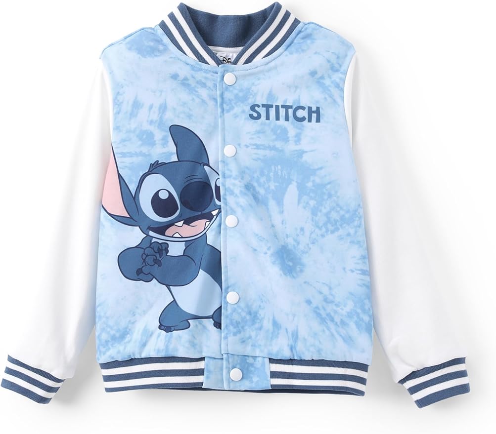 Disney Minnie Mickey Stitch Princess Frozen Marvel Jacket Lightweight Coat Button up Color Block Sweatshirt Sizes 2-14 Years
