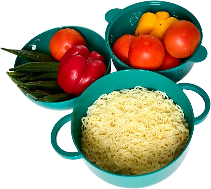 68OZ Microwave Ramen Bowl, Noodle Cooker, Steamer, Removable Strainer | BPA Free, Cooking Food and Vegetables, Dishwasher Safe