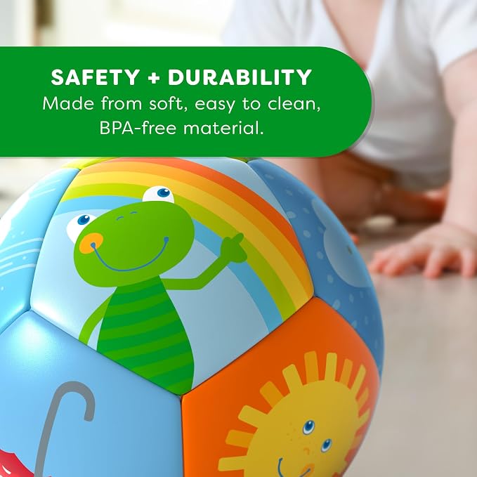 HABA Soft Baby Ball Tummy Time & Sensory Play - 4.5" Infant Play Ball Ideal for Crawling, for Babies 6 Months & Up