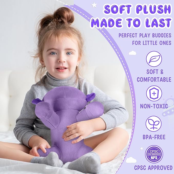 Axolotl Plush Toy, Soft Cute Stuffed Animal Axolotl Pillow Doll - Purple