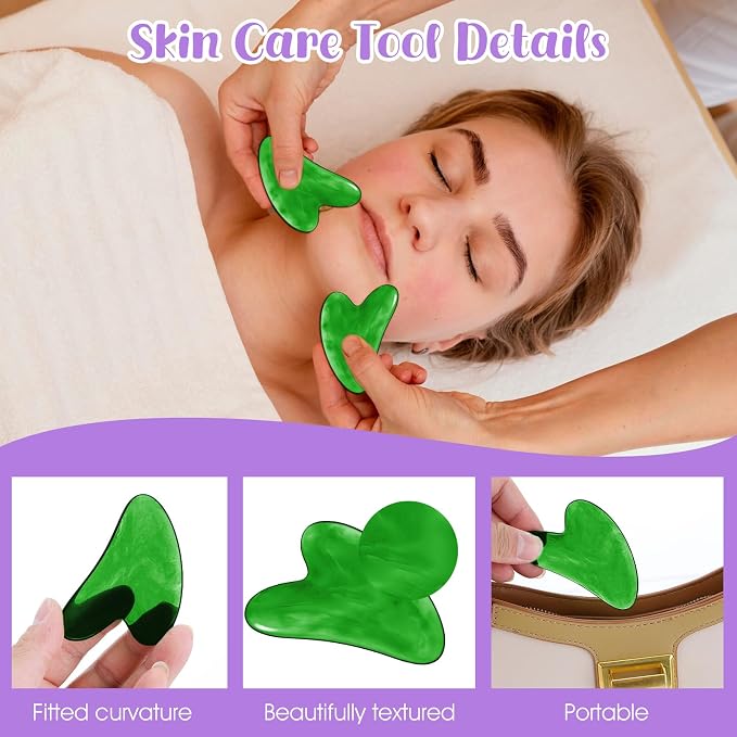 20 Pcs Gua Sha Facial Tool Resin Gua Sha Massage Tool Heart Shaped Guasha Stone Guasha Board for Face Body Skin Massage Spa Acupuncture Prevent Wrinkles (Multi Colors)