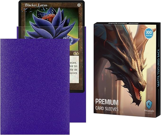 Purple MTG Card Sleeves 300CT, Matte Textured Back Card Sleeves Deck Card Protectors, Standard Size Card Sleeve for MTG, Baseball Card, Sports Cards, Game Card
