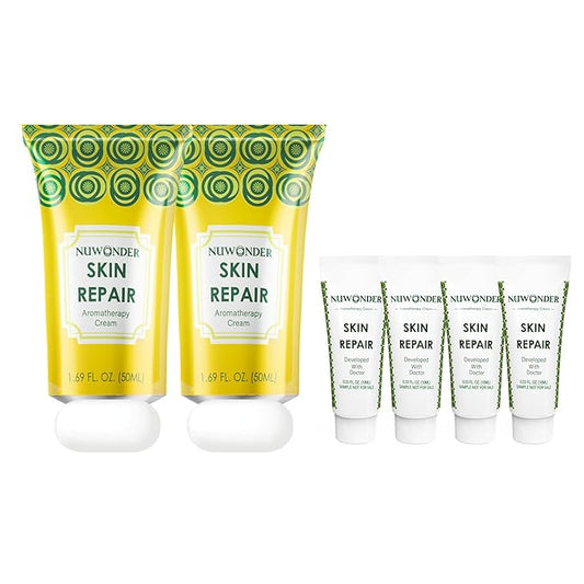 SKIN REPAIR, Aromatherapy Cream for Soothing Psoriasis, Eczema, Dermatitis, Diaper rash, and Sensitive skin. Developed with Doctor. (Set - 50ml*2 + 10ml *4)