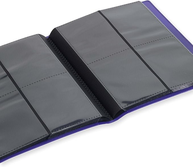 Vault X 4 Pocket Standard Strap Binder, Holds 160 Trading Cards in 20 Side-Loading Pages (Purple)