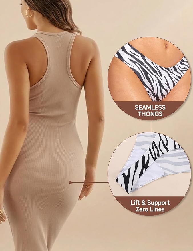 Seamless Thongs for Women G-string Thong No Line Workout Cotton Panty Liners Underwear Undies Fashion Clothing