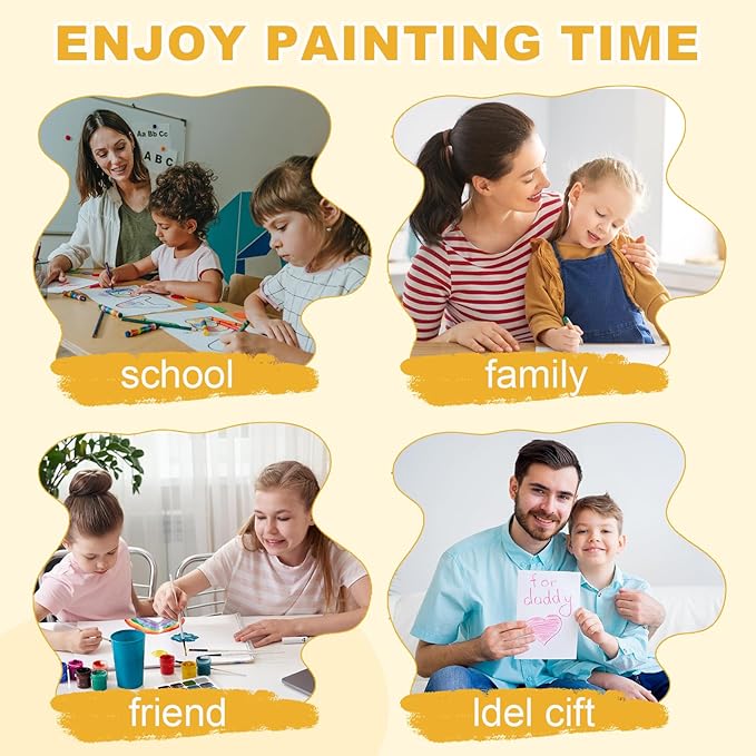 Color-Changing Magic Brush Kids Painting Set, Mess-Free Creative Art Activity for Home & Classroom, Gift for Toddlers Ages 3,4,5,6,7,8,9 (Suit)