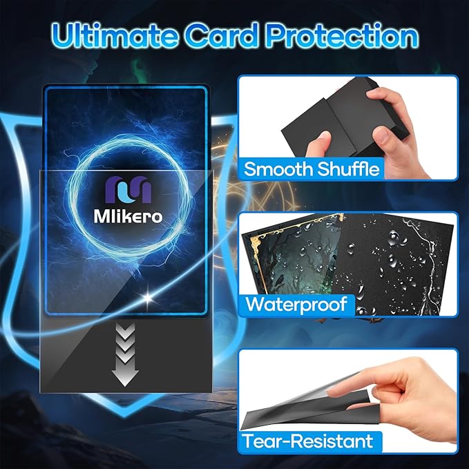 1000 Counts Black Card Sleeves, Matte Card Sleeve Deck Card Protectors, Trading Card Sleeves Fit for MTG, TCG and Sports Cards
