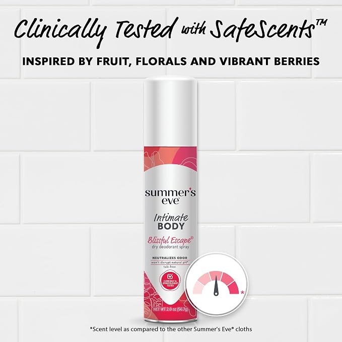 Summer's Eve Blissful Escape Daily Feminine Spray with Talc-Free, Odor-Neutralizing and Moisture-Absorbing Formula, 2 Oz, Pack of 3