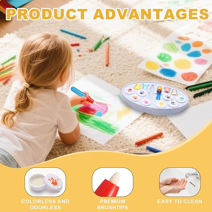 Color-Changing Magic Brush Kids Painting Set, Mess-Free Creative Art Activity for Home & Classroom, Gift for Toddlers Ages 3,4,5,6,7,8,9 (Suit)