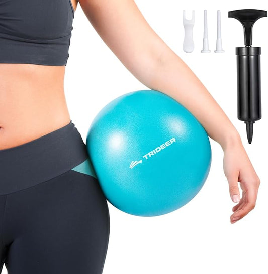 Trideer 9-Inch Pilates Ball, Small Exercise Ball for Yoga, Core Training, Physical Therapy, Balance, Stability and Stretching Pilates Equipment with Inflation Straw