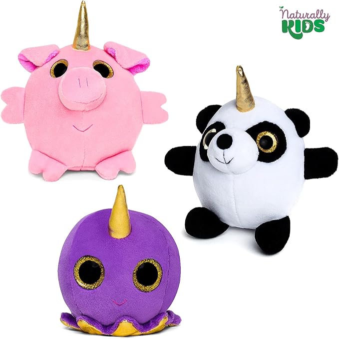 Naturally KIDS Stuffed Animal, Toddler Gifts for Boys, Girls, Plush Unicorn Toys Set 11