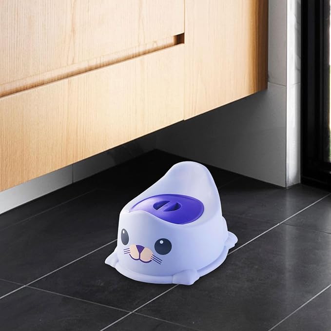 Baby Potty Chair Urinal Travel Easy to Clean Portable Adorable for 1-6 Years Old with Lid Potty Seat Animal Potty, Blue