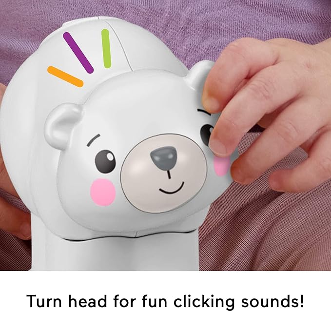 Fisher-Price Baby Toy Crawl-After Polar Bear, Animal-Themed Activity Vehicle with Sensory Details for Infants Ages 9+ Months