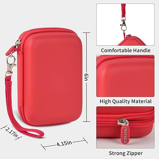 PAIYULE Travel Case Compatible with RG353V/ RG353VS/ R36S Retro Handheld Game Console, Handheld Emulator Storage Holder Organizer, Android Game Console Carrying Bag (Red) (Box Only)